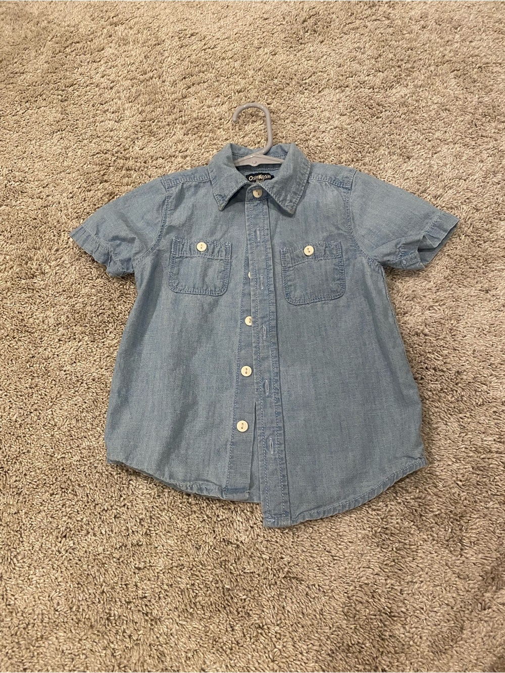 Children's Light Blue Chambray Button-Up Shirt
